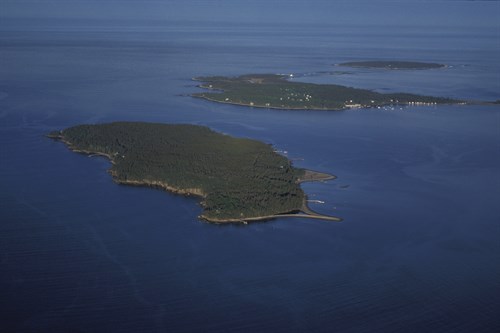 birds eye view of Sutton Island