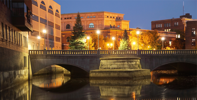 image of a building at night