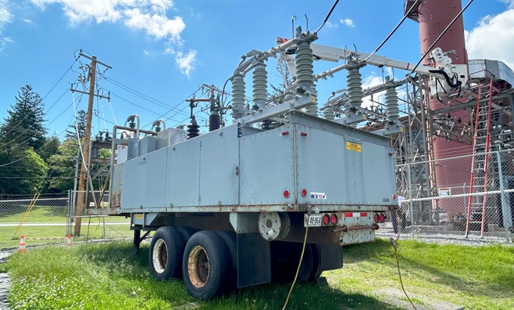 A mobile substation was connected to the Steam Plant substation