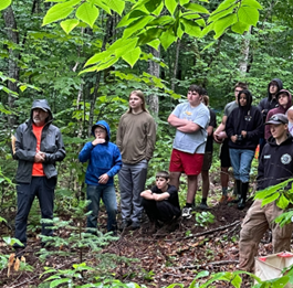 Brewer High students watch Versant Vegetation Management team demonstrations.