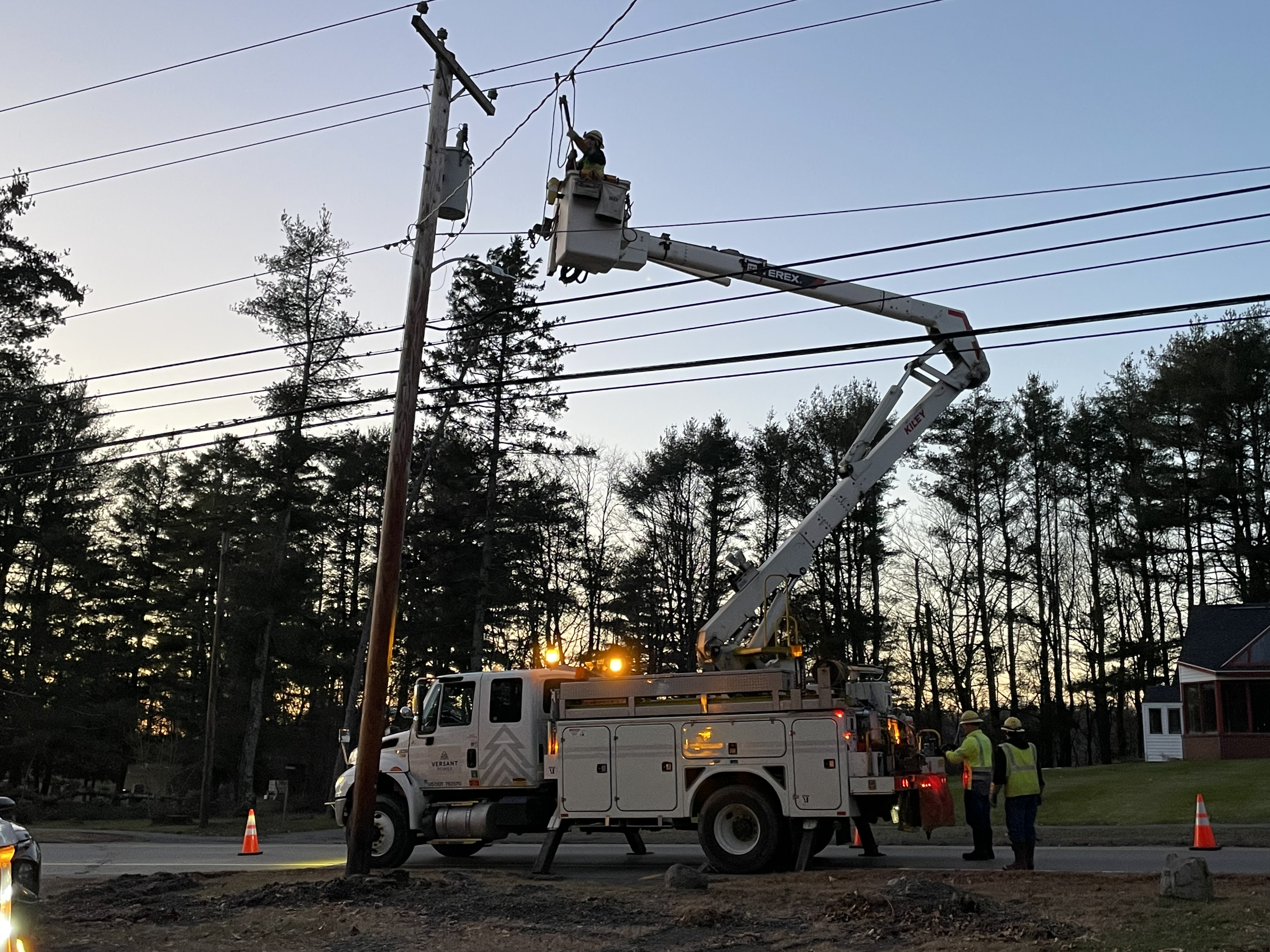 Man working on power lines